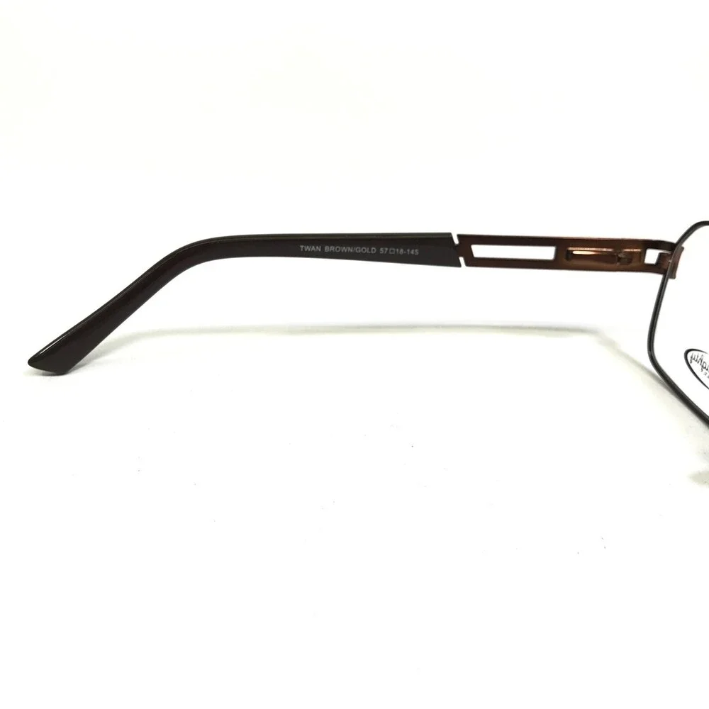 Eight to Eighty Eyeglasses Frames TWAN BROWN/GOLD Square Full Rim 57-18-145